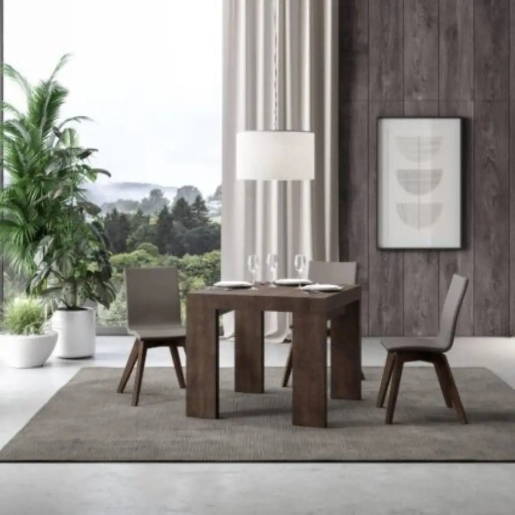 Tavolo allungabile 90/246x90 cm Roxell colore noce
