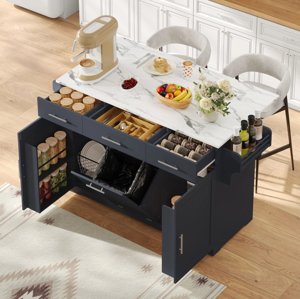Isola cucina mobile con piano ribaltabile 136x50(75)x92 cm; grigio in MDF