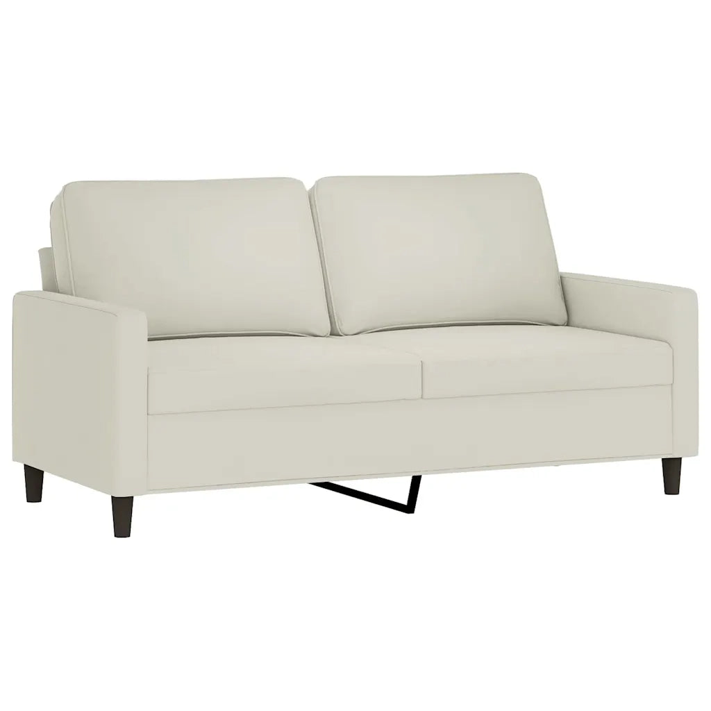 Set di Divani 2 pz con Cuscini Crema in Velluto 3201504