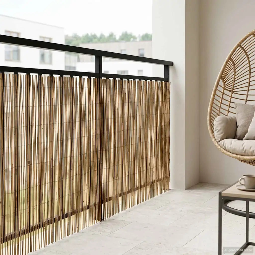 Recinzione per Giardino Carbonizzato 300 x 90 cm Giunco 42031263