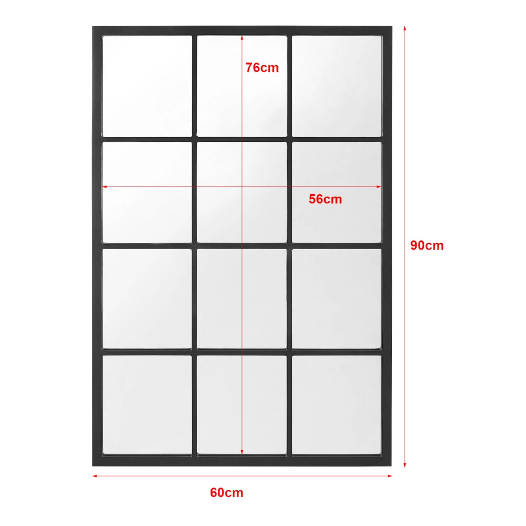 Specchio da Parete Cupello 90 x 60 cm Rettangolare - Nero opaco [en.casa]