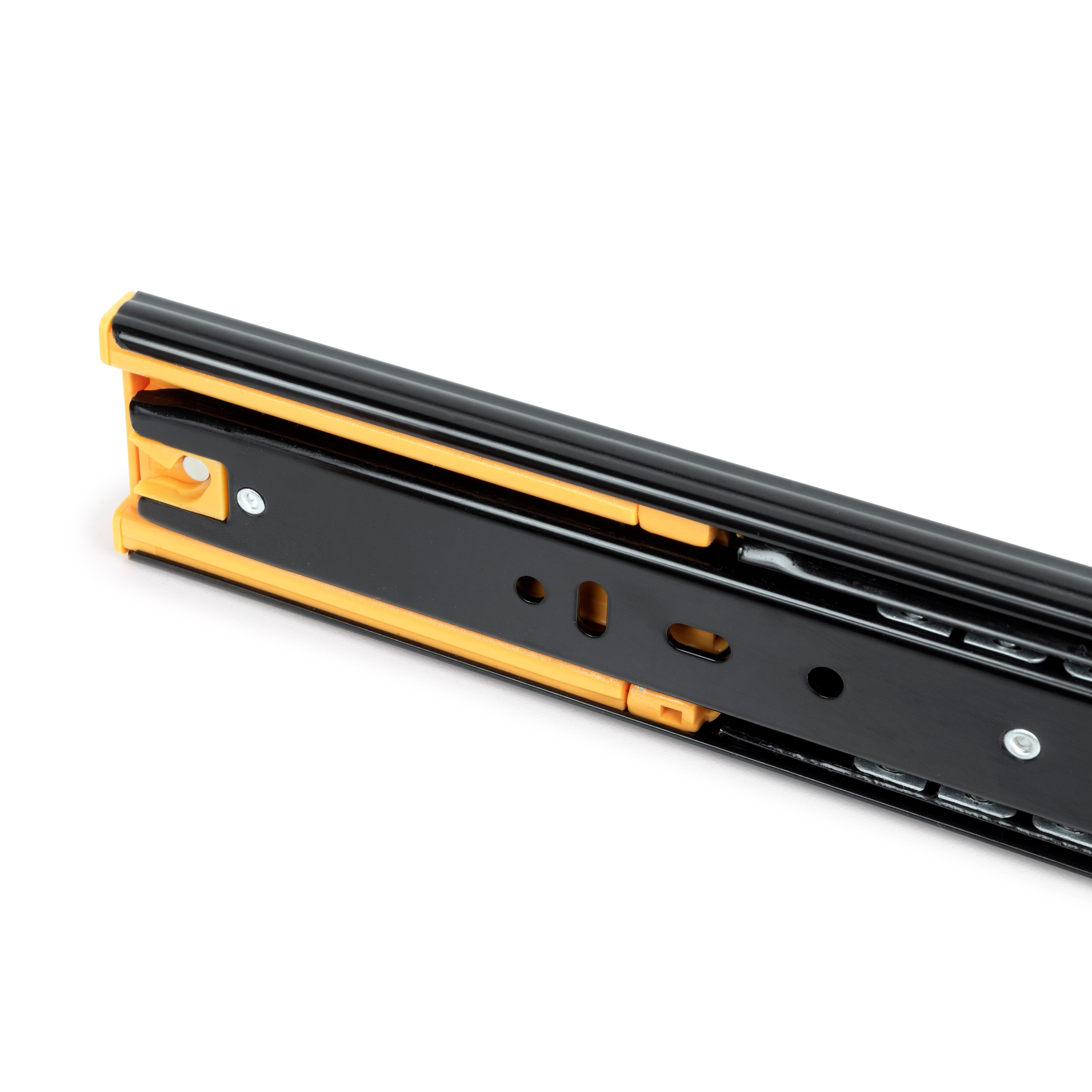 Set 10 Guide Cassetto con Chiusura Soft 45x500 mm in Acciaio Emuca Nero