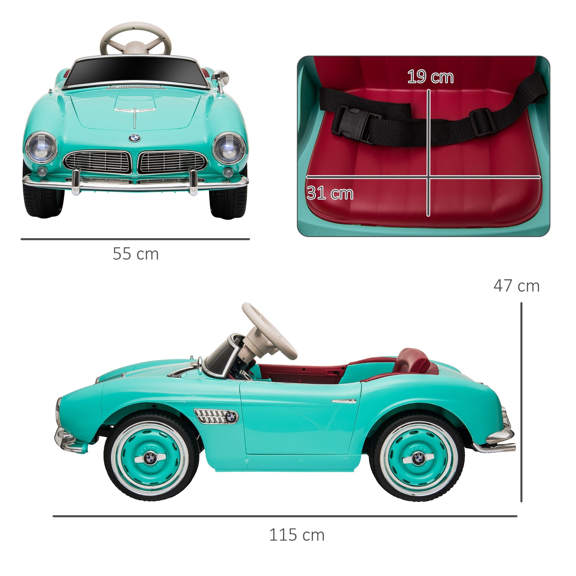 Macchina Elettrica per Bambini 12V con Licenza BMW 507 Verde