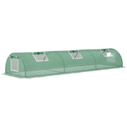 Tunnel da orto 300x80x45 cm con 4 finestre a rete; telo PE anti-UV; verde