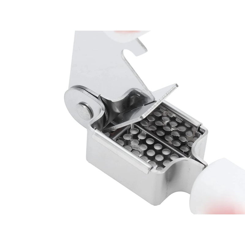 Spremiaglio Schiaccia Aglio Manuale In Acciaio Inox Con Maniglia In Plastica Piatta