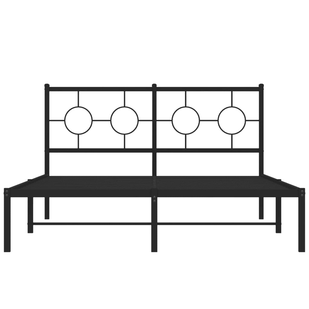 Giroletto con Testiera in Metallo Nero 140x190 cm 376226