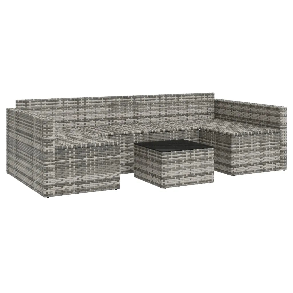 Set di Divani da Giardino 2 pz con Cuscini in Polyrattan Grigio 362344