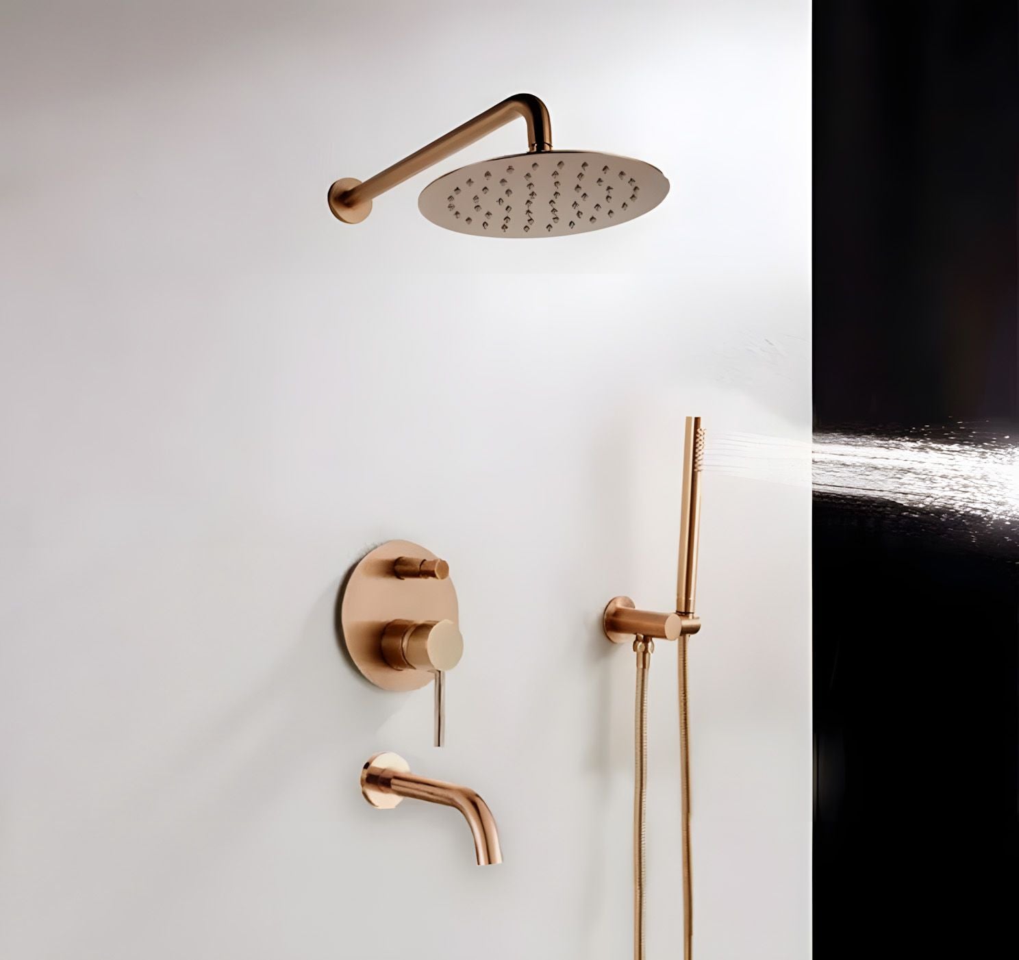 Set Da Vasca-doccia Da Incasso Rea Lungo Copper + Box