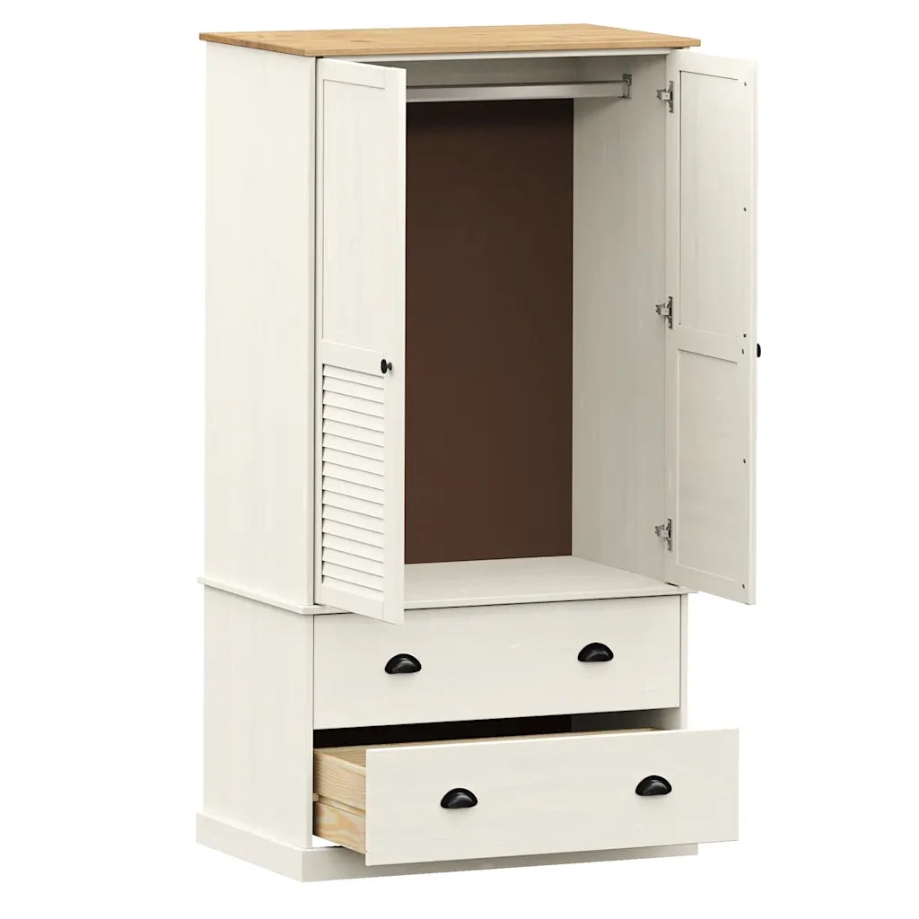 Armadio VIGO 90x55x170 cm in Legno Massello di Pino Bianco