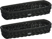 Set di 2 contenitori per utensili per ristoranti, rettangolari ca. 39,5 x 28 x 8,5 cm Neri
