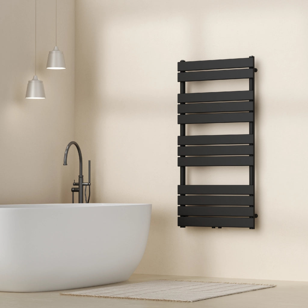 Scalda Asciugamani da Parete Voss ad Acqua Calda 120 x 60 cm Nero [neu.haus]