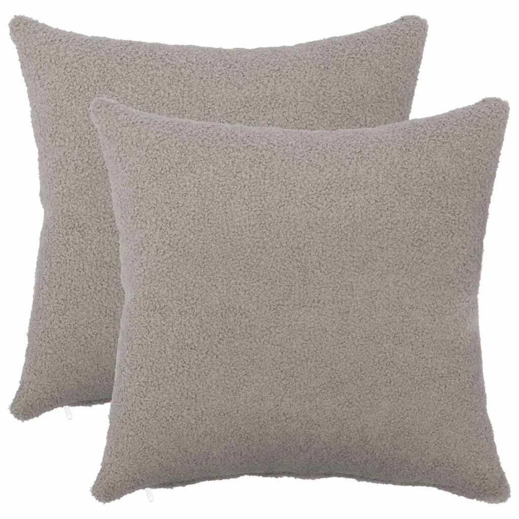 Federa 2 pcs HEERLEN Grigio Chiaro 50 x 50 cm Bouclé 910909