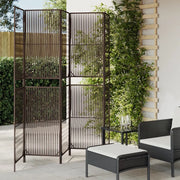Divisorio per Ambienti | Divider per stanze | Paravento a 5 Pannelli Marrone in Polyrattan