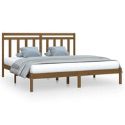 Letto matrimoniale | Letto per adulti | Giroletto senza Materasso Ambra 200x200 Legno Massello