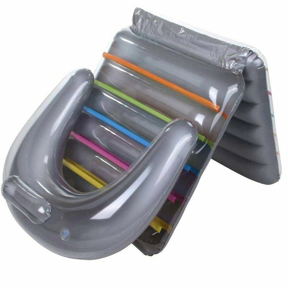 Trade Shop - Poltrona Materassino Gonfiabile Multicolor 198x84cm Per Mare Piscina Pieghevole -