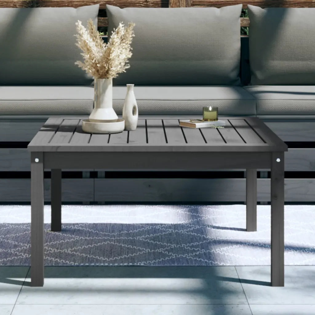 Tavolo da Giardino Grigio 82,5x82,5x45 cm Legno Massello Pinocod mxl 129898