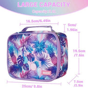Etui Grande, Etui con Doppia Cerniera e Compartimenti Rimovibili Grande Capacità per Matite Colorate Pennarelli Penni Cassetto per Matite per Ragazzi Ragazze Adulti Scuola Lavoro, Cassetto Ananas Porpora