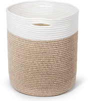 Cestino di stiro in cotone con maniglie, 30L cesto intrecciato, contenitore di stiro, cesti di stiro, cassetto per coperte, giocattoli, peluche, abbigliamento (marrone-H40)