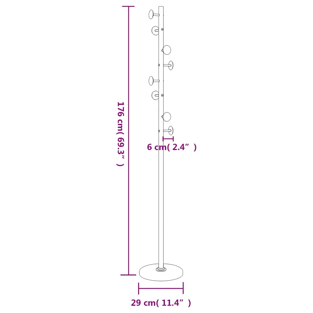 Appendiabiti Nero 176 cm in Ferro Verniciato a Polvere CFW6860933