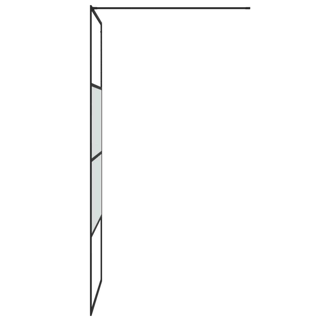 Parete Doccia Walk in Nera 90x195 cm Vetro Semi Smerigliato ESG 152126