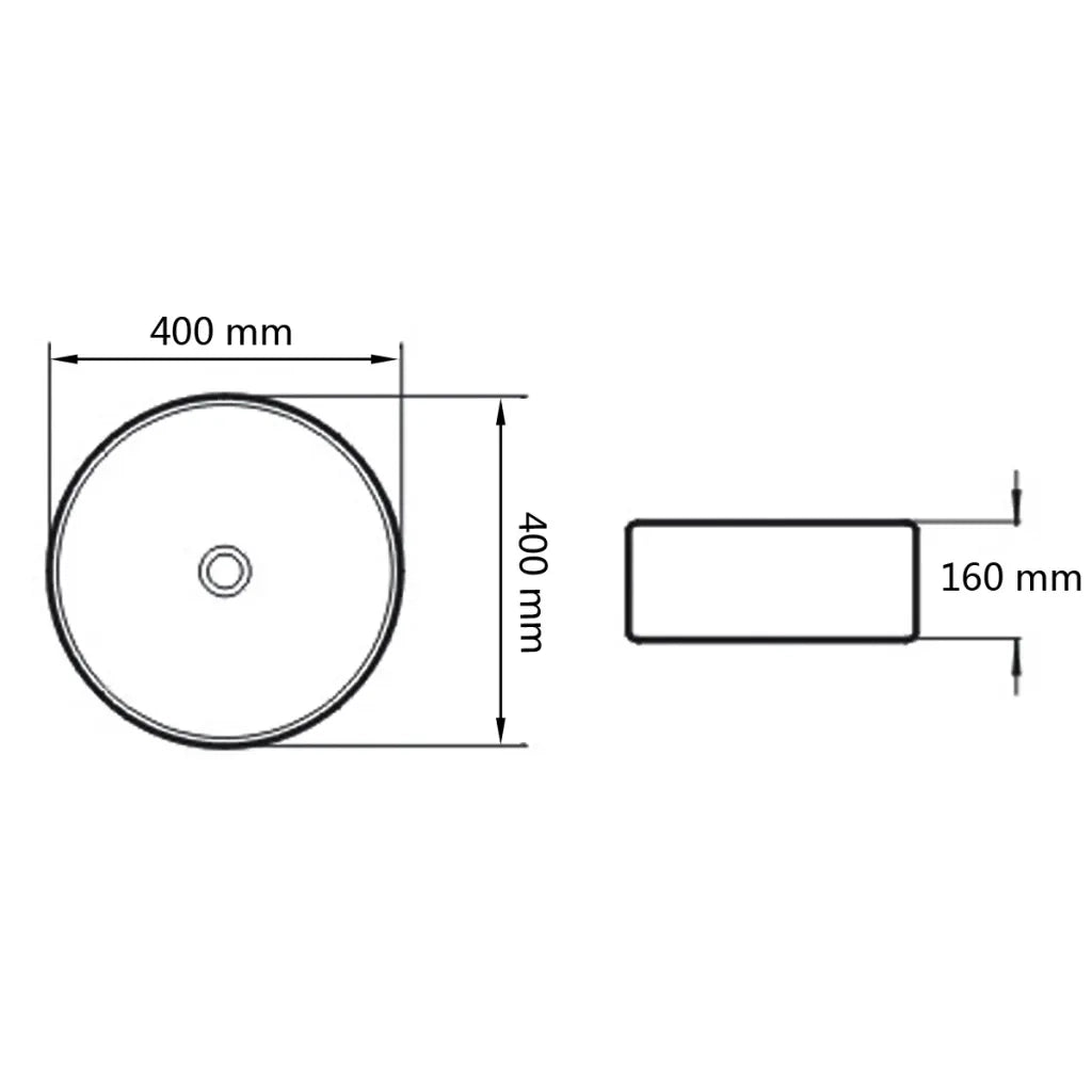 Lavello Bagno con Miscelatore in Ceramica Rotondo Bianco CFW4512924
