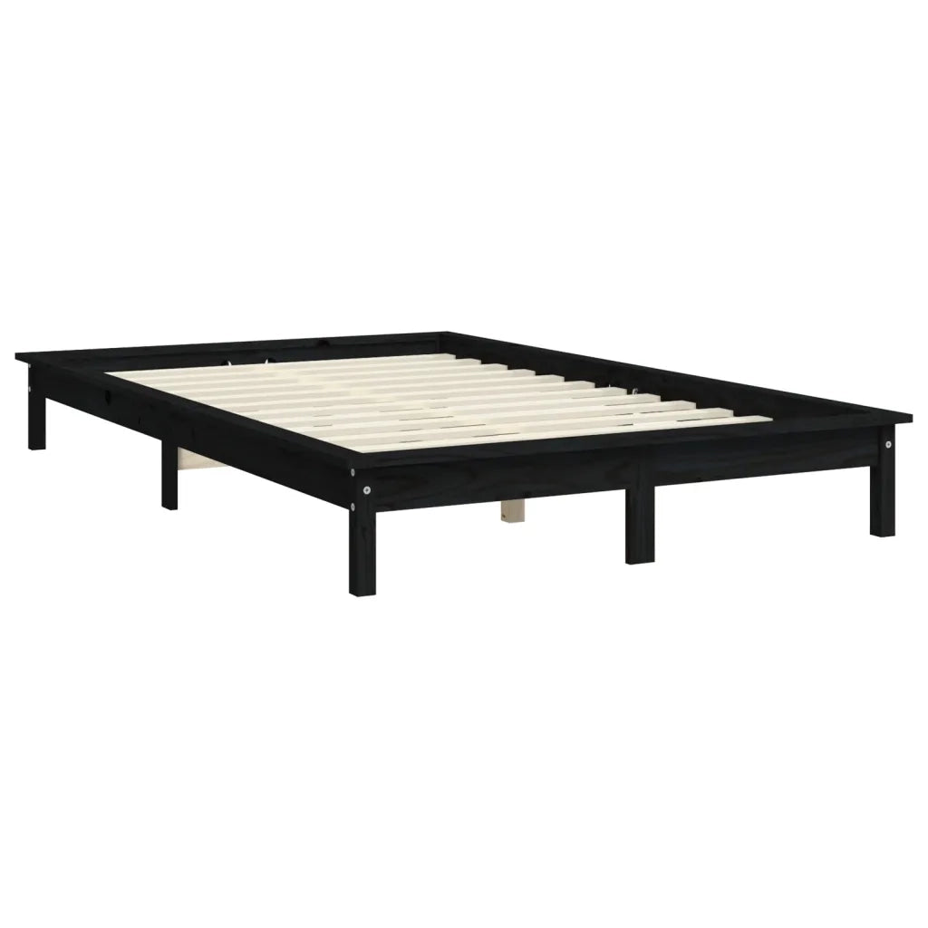 Giroletto Nero 160x200 cm in Legno Massello di Pino 820555