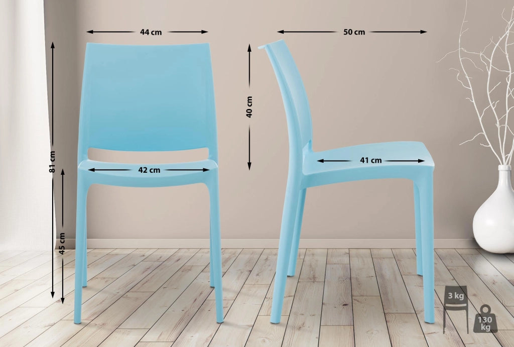 Sedia outdoor Maya impilabile azzurro