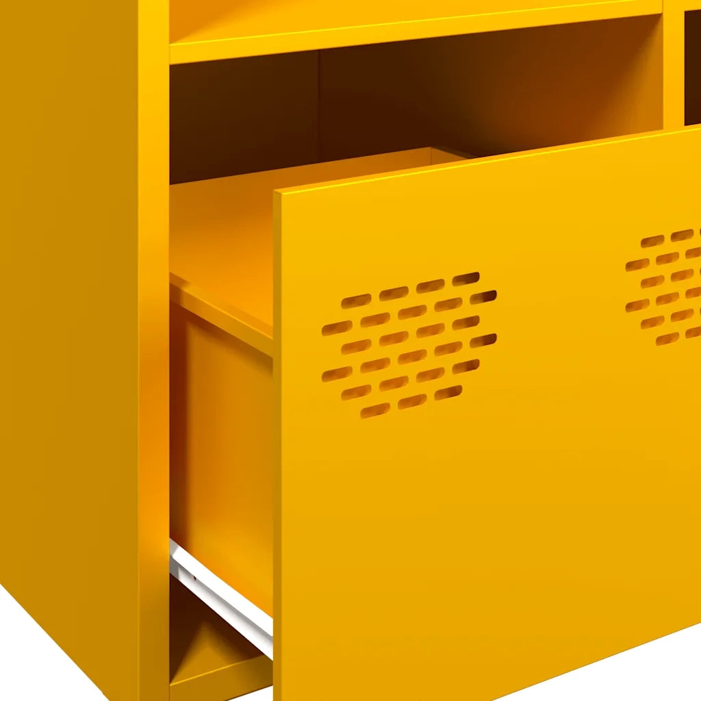 Credenza-Buffet-Armadio da cucina Giallo Senape 68x39x103,5 cm in Acciaio 617843