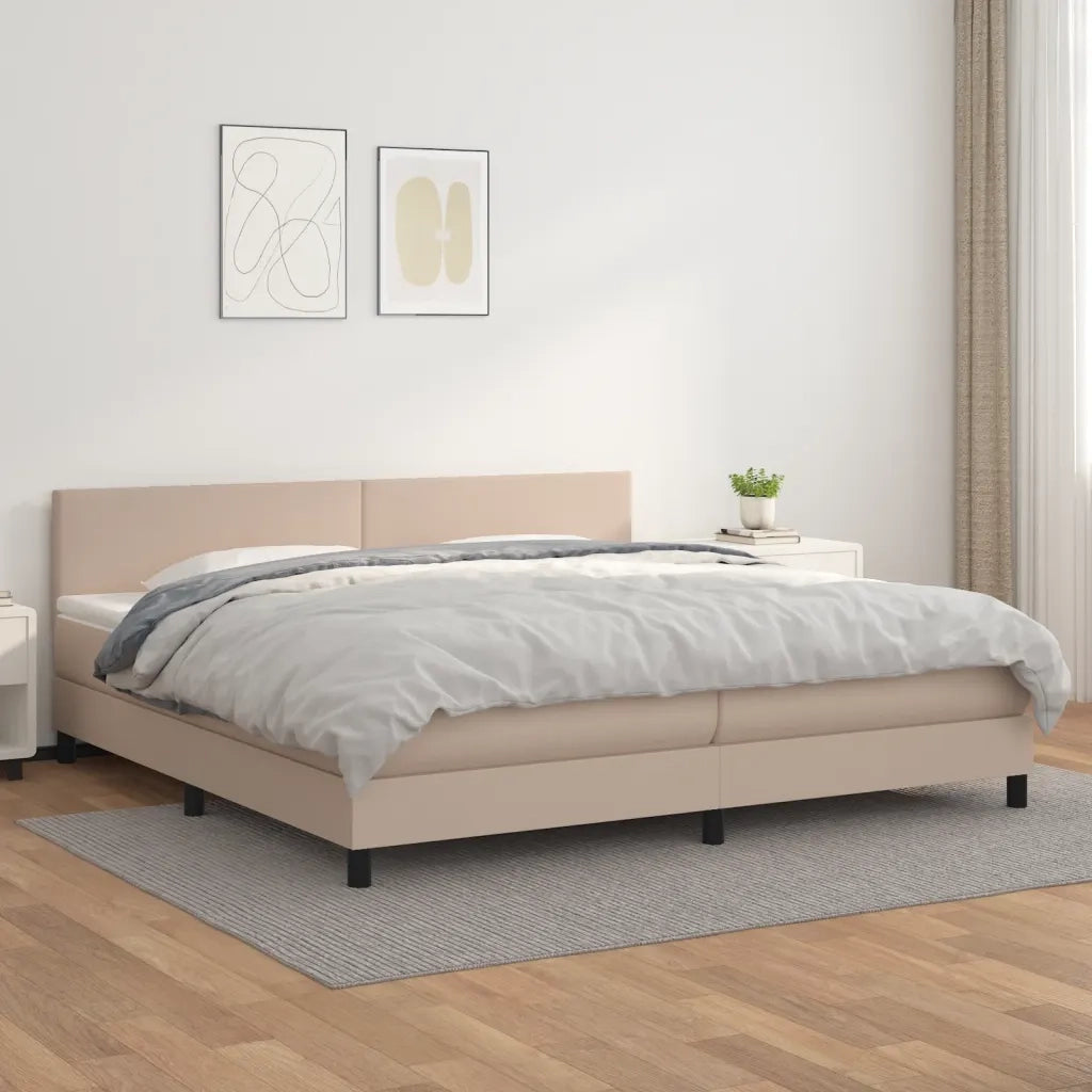 Giroletto a Molle con Materasso Cappuccino 200x200cm Similpelle 3141028