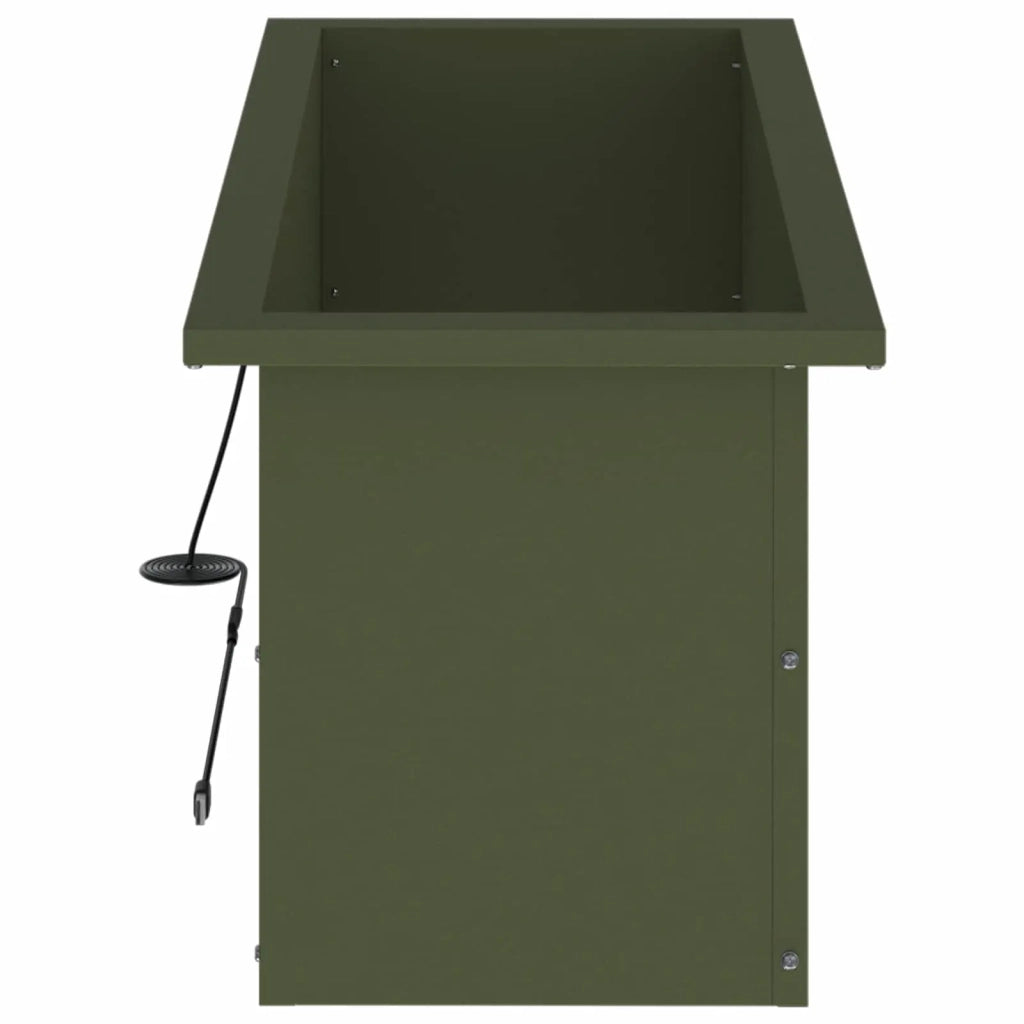 Fioriera da giardino con LED Verde Oliva 30 x 80 x 30 cm 8008104