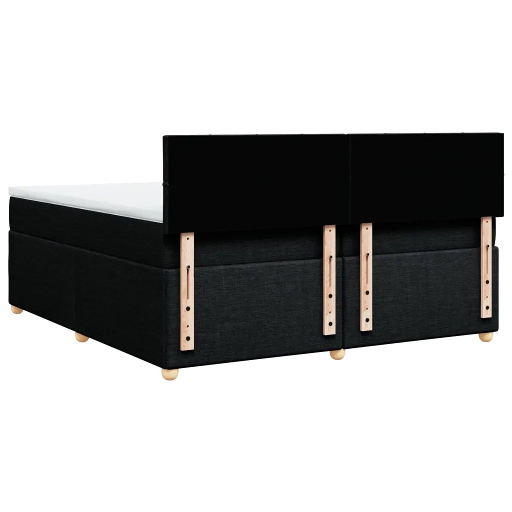Giroletto a Molle con Materasso Nero 200x200 cm in Tessuto