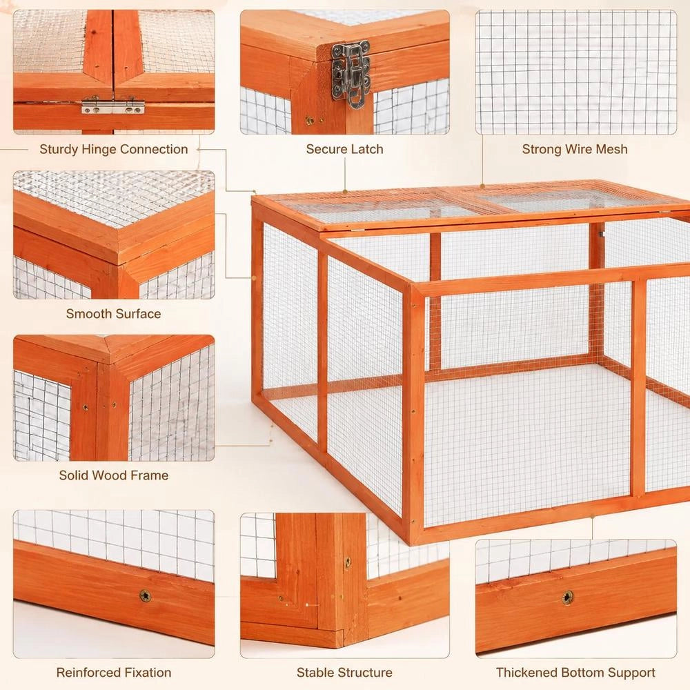 Rabbit Hutch 124x120x60 Cm Solid Fir Wood