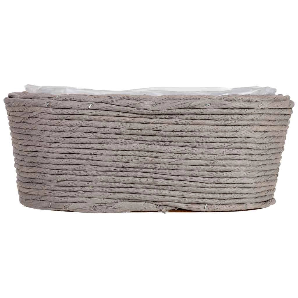 Cesto ovale in vimini grigio 28x19x11h cm