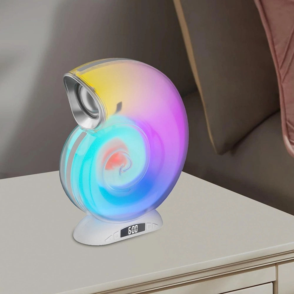 Trade Shop - Lampada Caricabatterie Wireless Altoparlante Portatile Luce Notturna Conchiglia -