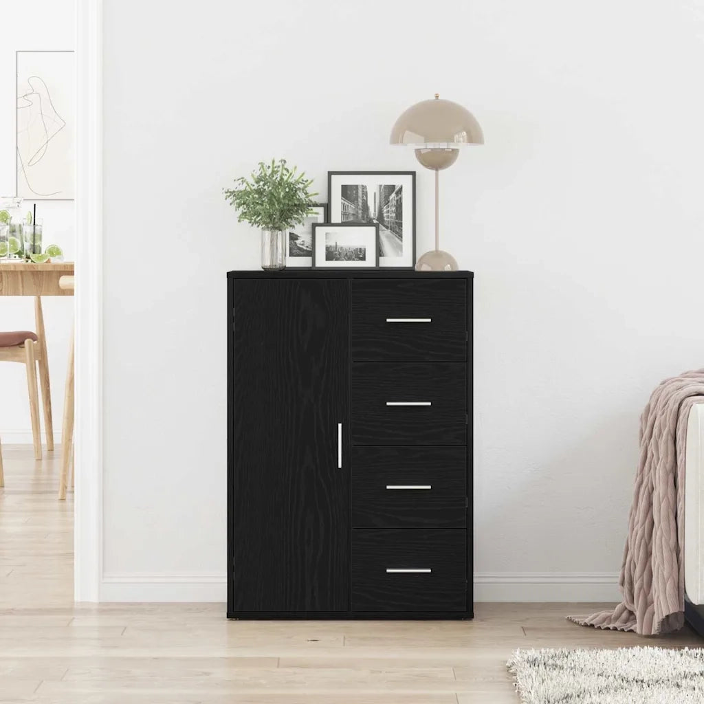 Credenza Rovere Nero 60 x 31 x 84 cm Legno multistrato 862266