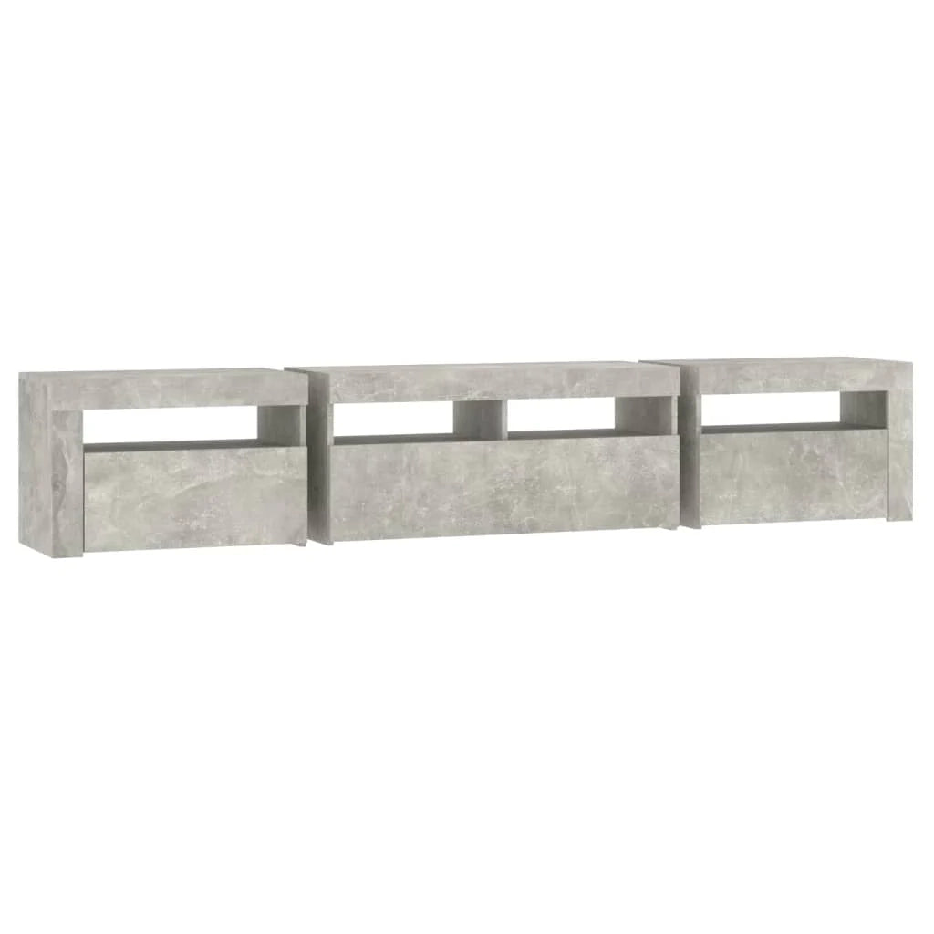 Mobile TV multimediale scaffale TV credenza mobile TV sala da pranzo soggiorno camera da letto con luci LED 210 x 35 x 40 cm grigio 02_0026555