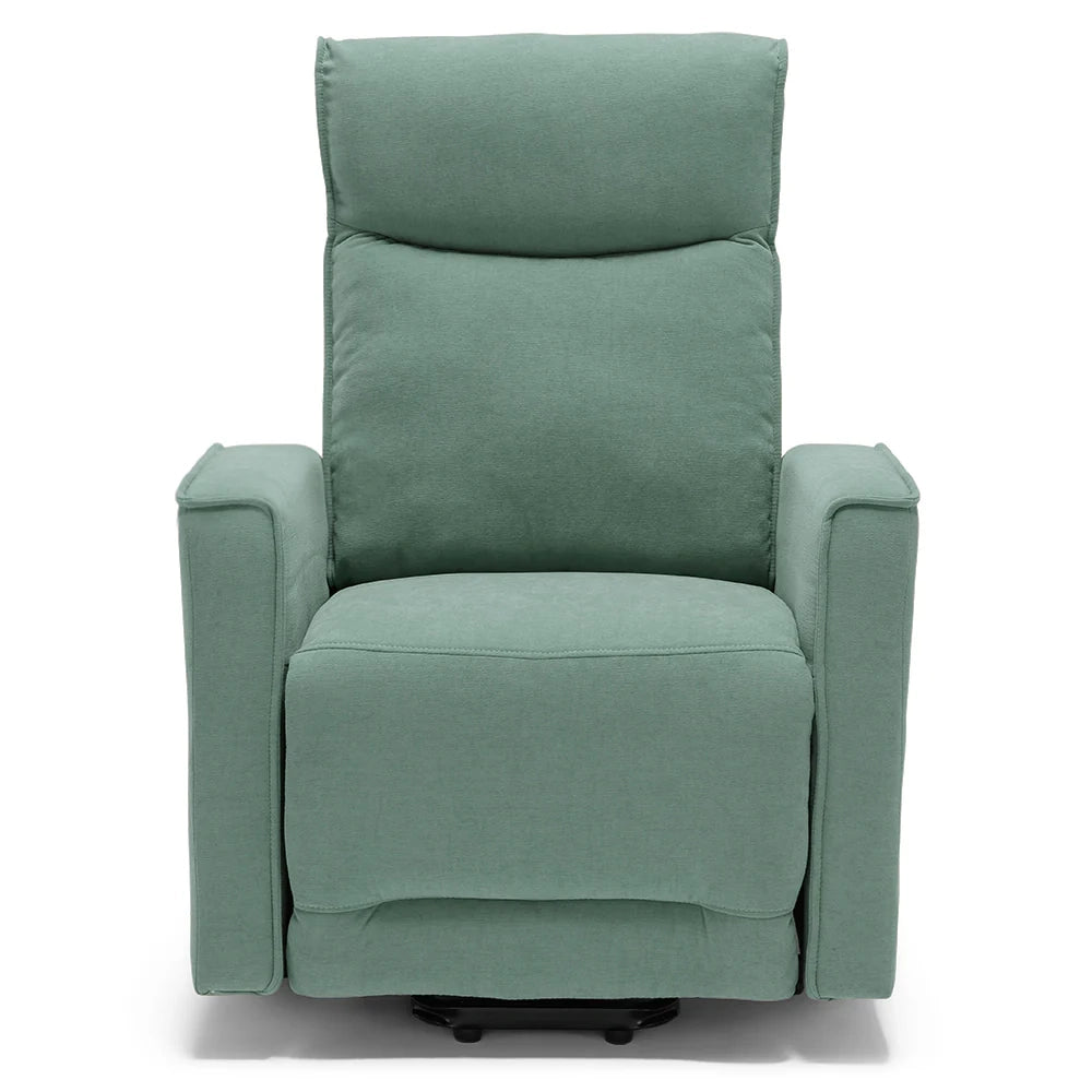 Poltrona relax manuale Londra, reclinabile manualmente, 3 diverse posizioni, design moderno, seduta ergonomica, tessuto idrorepellente, colore Salvia