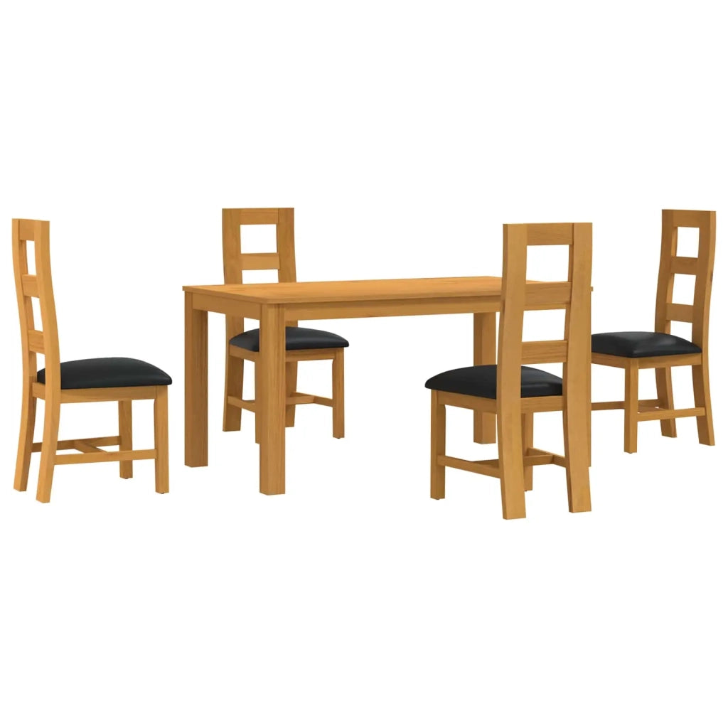 Set da pranzo 5 pz Nero Legno di Quercia Massello 3430361