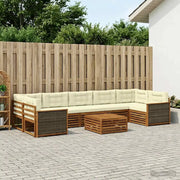 Set di divani da esterno con cuscino 8 pcs Naturale e Crema 3383138