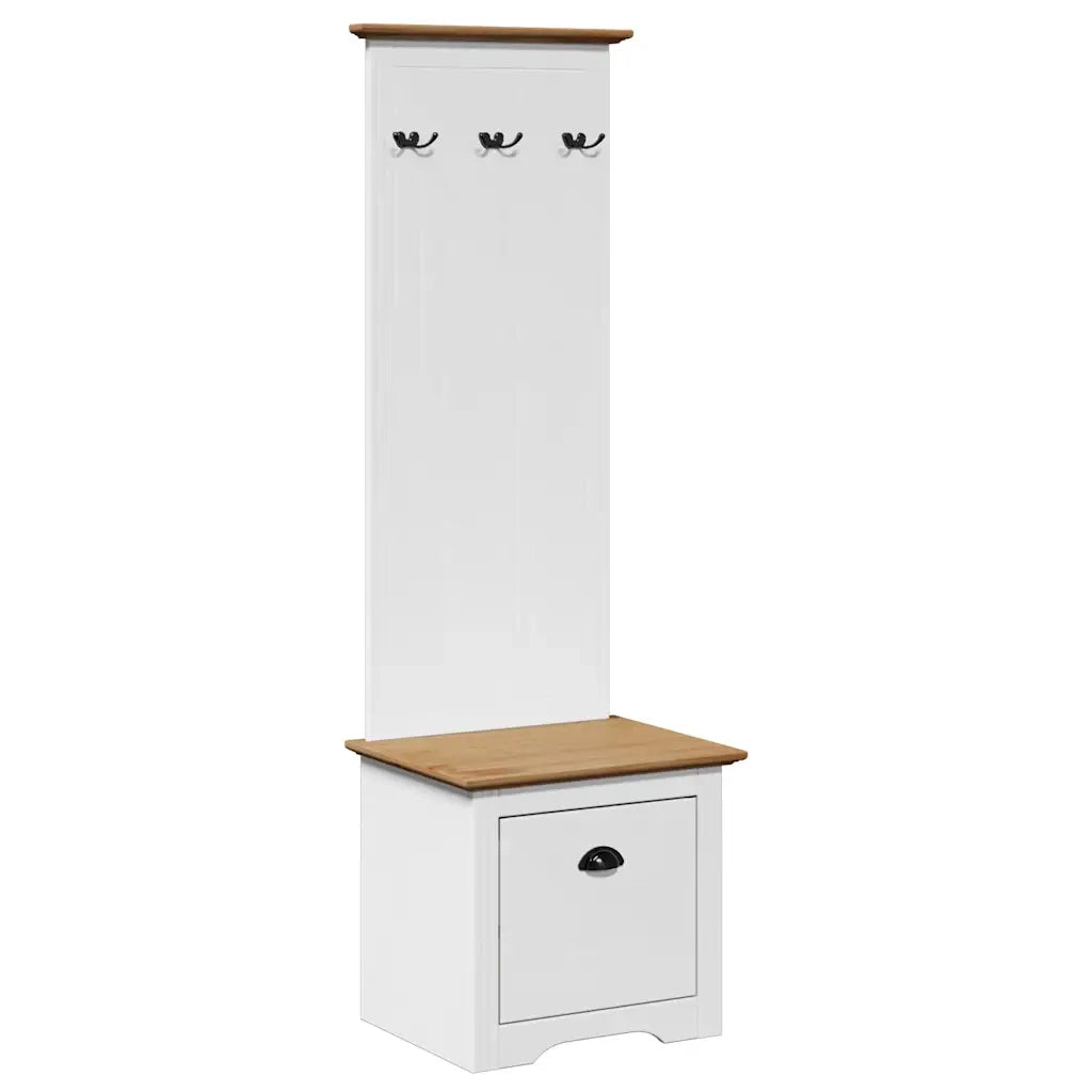vidaXL Mobile da Ingresso con Ganci BODO Bianco e Marrone 50x40x157 cm