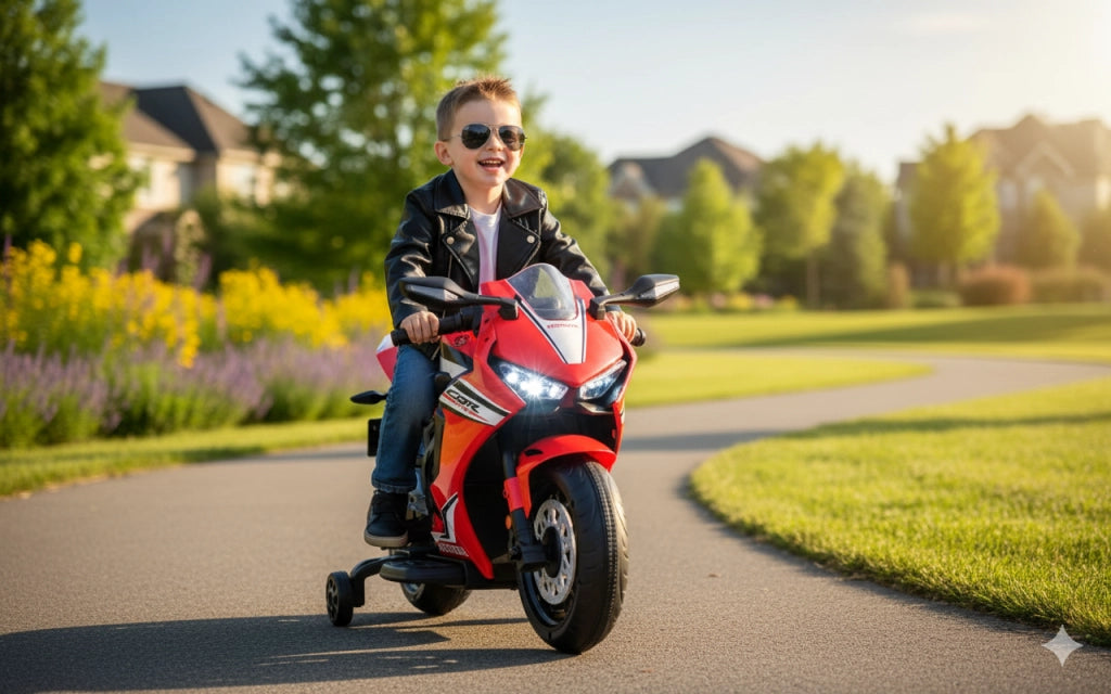 Moto Elettrica per Bambini 12V con Licenza Honda CBR 1000RR Rossa