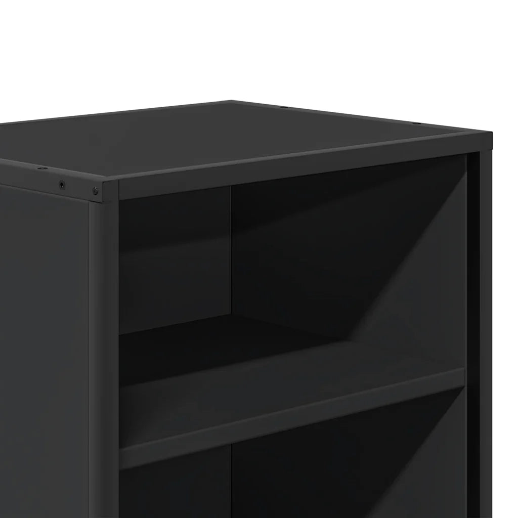 Comodino-Tavolino da notte Nero 40x31x50 cm Legno Multistrato e Metallo 391743