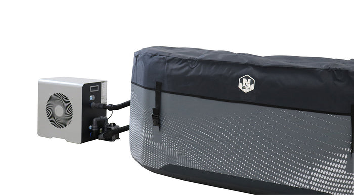 Piscina in Drop Stitch per Bagni di Ghiaccio con Kit Chiller 170x92x67A cm NetSpa Jarvi Grigio