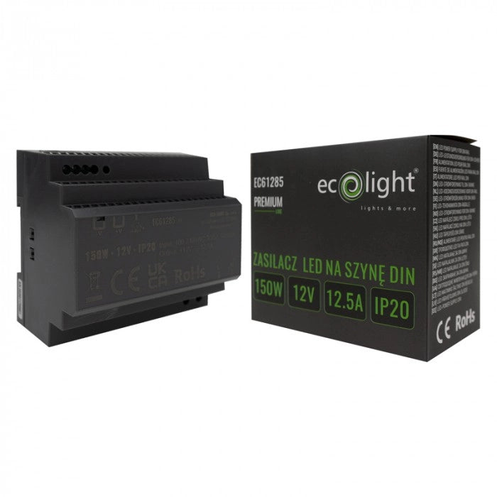 Alimentatore DIN LED Premium 12V 150W IP20 Ecolight