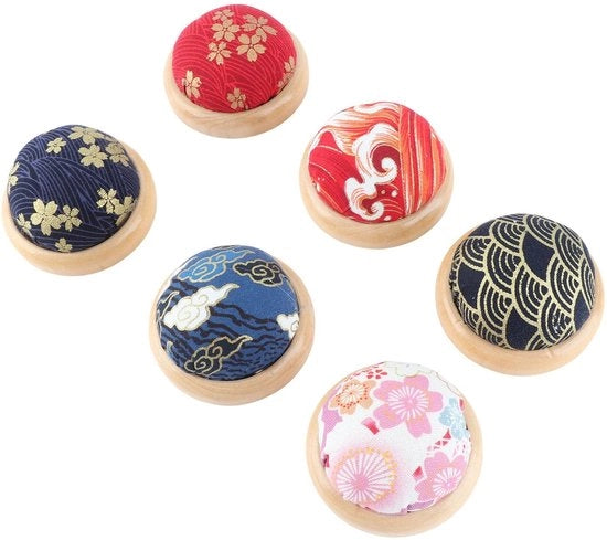Set di 6 cuscini da cucito con base in legno per cucire, creazioni DIY e decorazione domestica