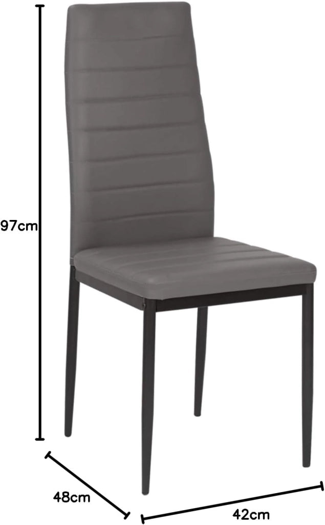 Set di 6 sedie da pranzo ROMANE grigie