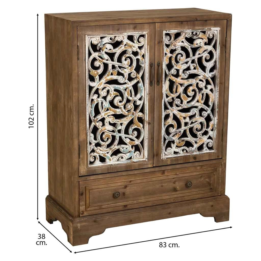 Armadio in legno e metallo marrone 83x38x102h