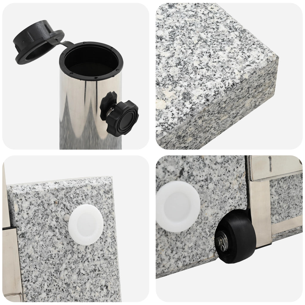Base per Ombrellone con Ruote Grigia Granito 29 kg Quadrata