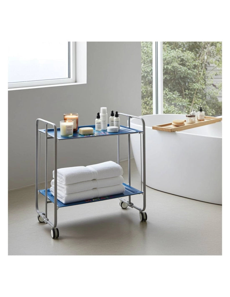 Carrello da cucina pieghevole grigio con ruote BAUHAUS 2 ripiani