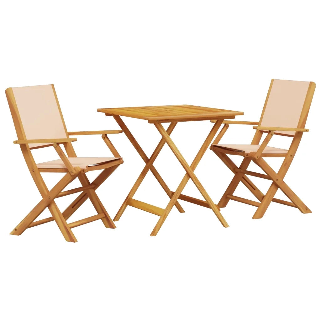 Set da Bistrot 3pz Beige in Tessuto e Legno Massello 3281883